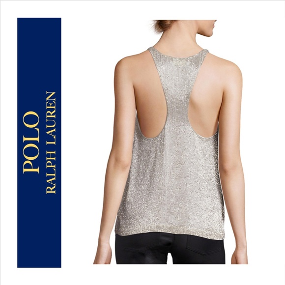 Polo Ralph Lauren Tops - POLO RALPH LAUREN 10 Silver Tank Top Racerback 🆕